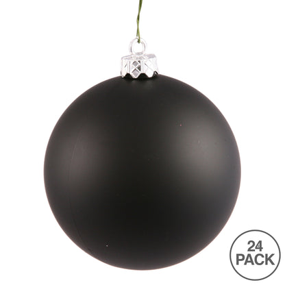 Vickerman 2.4" Black Matte Ball Ornament 24 per Bag