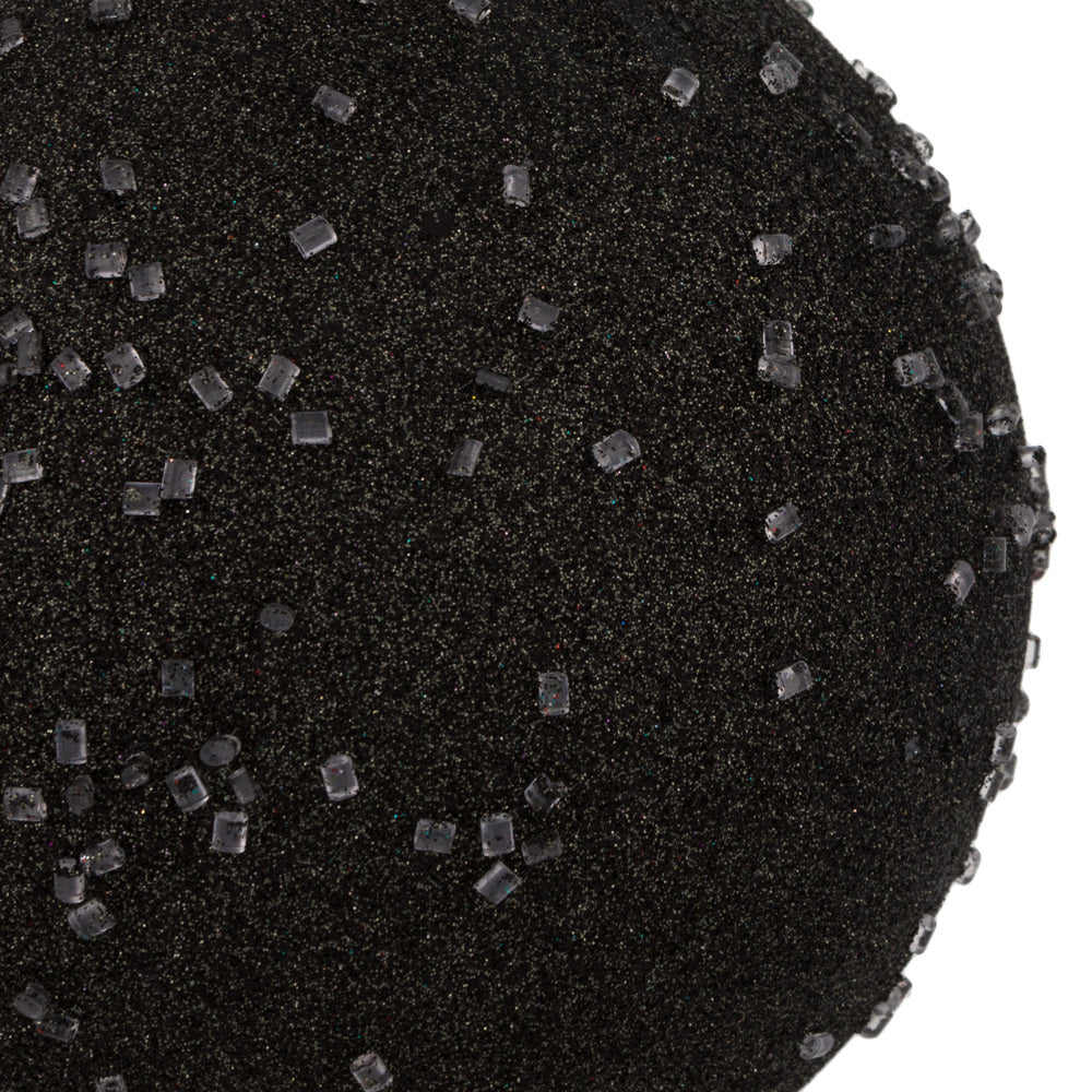 Vickerman 6" Gunmetal Ice Ball Ornament. This textured ornament has a rough and icy look with a hint of delicate sparkle. Incorporate these ornaments into your holiday design for added texture. Includes 4 pieces per pack. Made with shatterproof plastic.