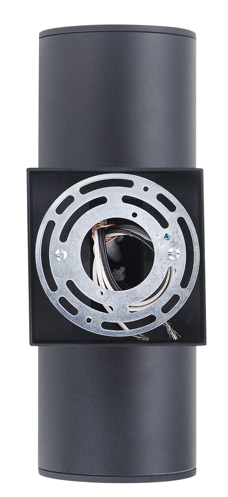ASD Lighting BULB Round Outdoor Wall Cylinder, Up And Downlight Fixture, 120V, 6.56Wide, 50°, 60W Max, Black Finish