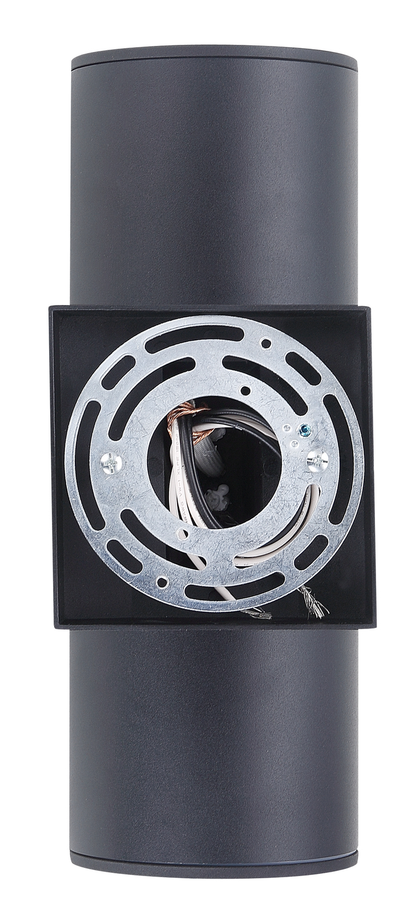 ASD Lighting BULB Round Outdoor Wall Cylinder, Up And Downlight Fixture, 120V, 6.56Wide, 50°, 60W Max, Black Finish