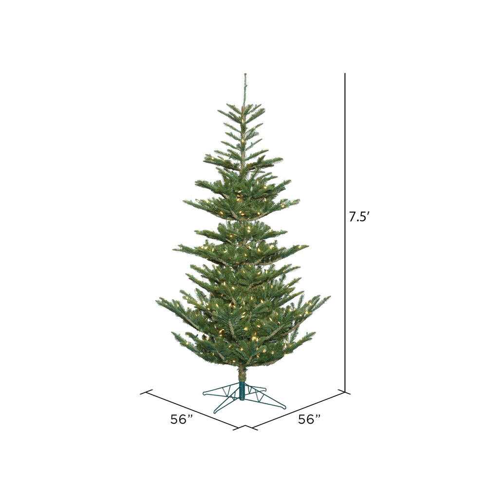 Vickerman 7.5' Alberta Spruce Artificial Christmas Tree with Warm White Dura-lit LED Lights