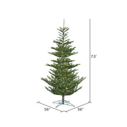 Vickerman 7.5' Alberta Spruce Artificial Christmas Tree with Warm White Dura-lit LED Lights