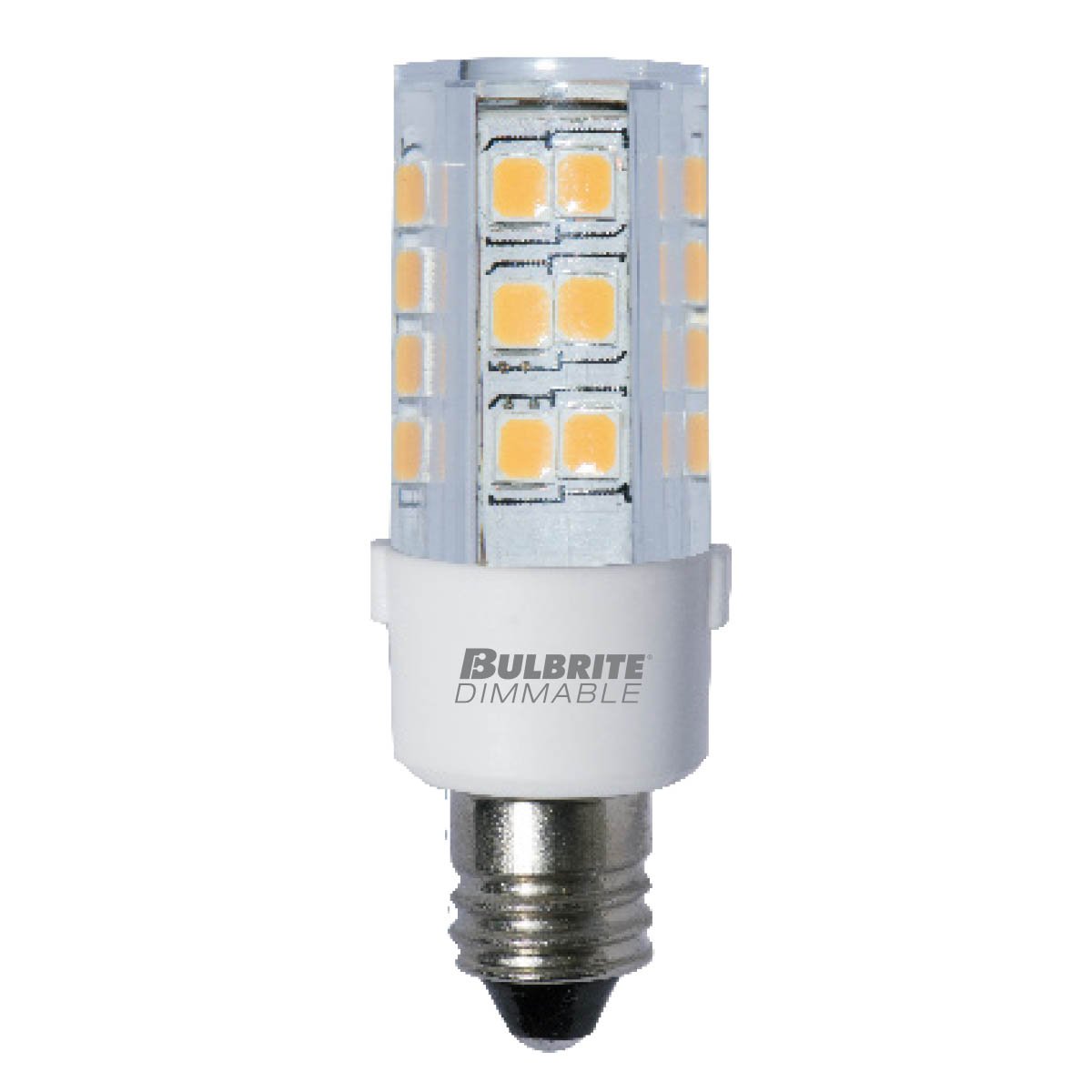 BULBRITE LED T4 MINI-CANDELABRA SCREW (E11) 4.5W DIMMABLE LIGHT BULB 2700K/WARM WHITE 35W INCANDESCENT EQUIVALENT