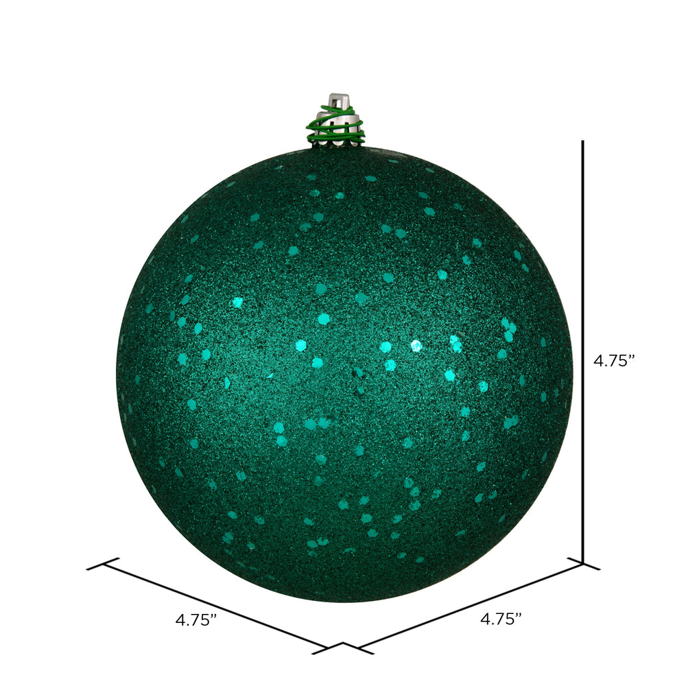 Vickerman 4.75" Dark Teal Sequin Ball Ornament 4 per Bag