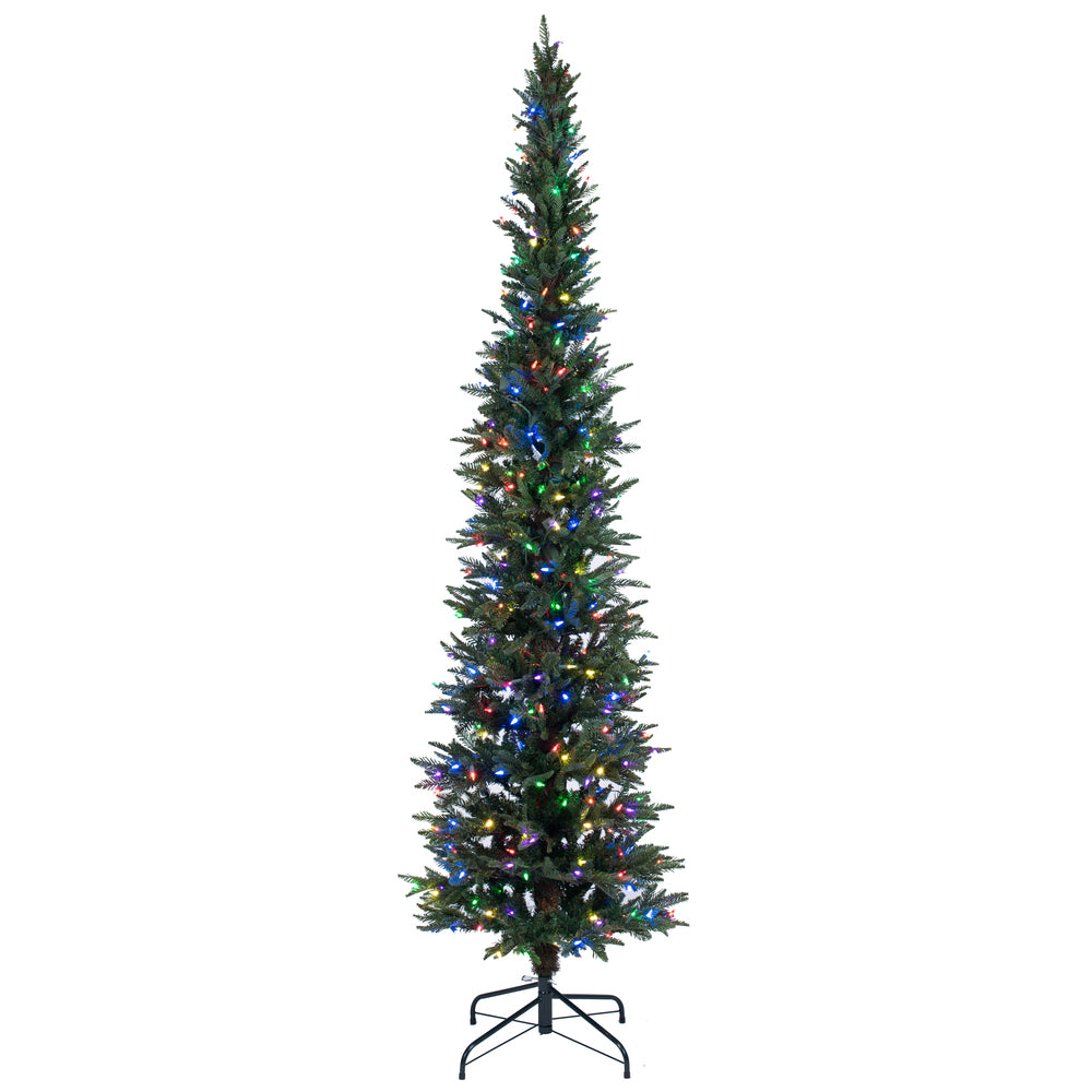 Vickerman 6.5' x 24" Compton Pole Artificial Christmas Tree Multi-colored Dura-Lit LED lights