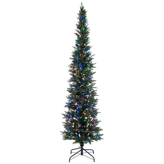 Vickerman 6.5' x 24" Compton Pole Artificial Christmas Tree Multi-colored Dura-Lit LED lights