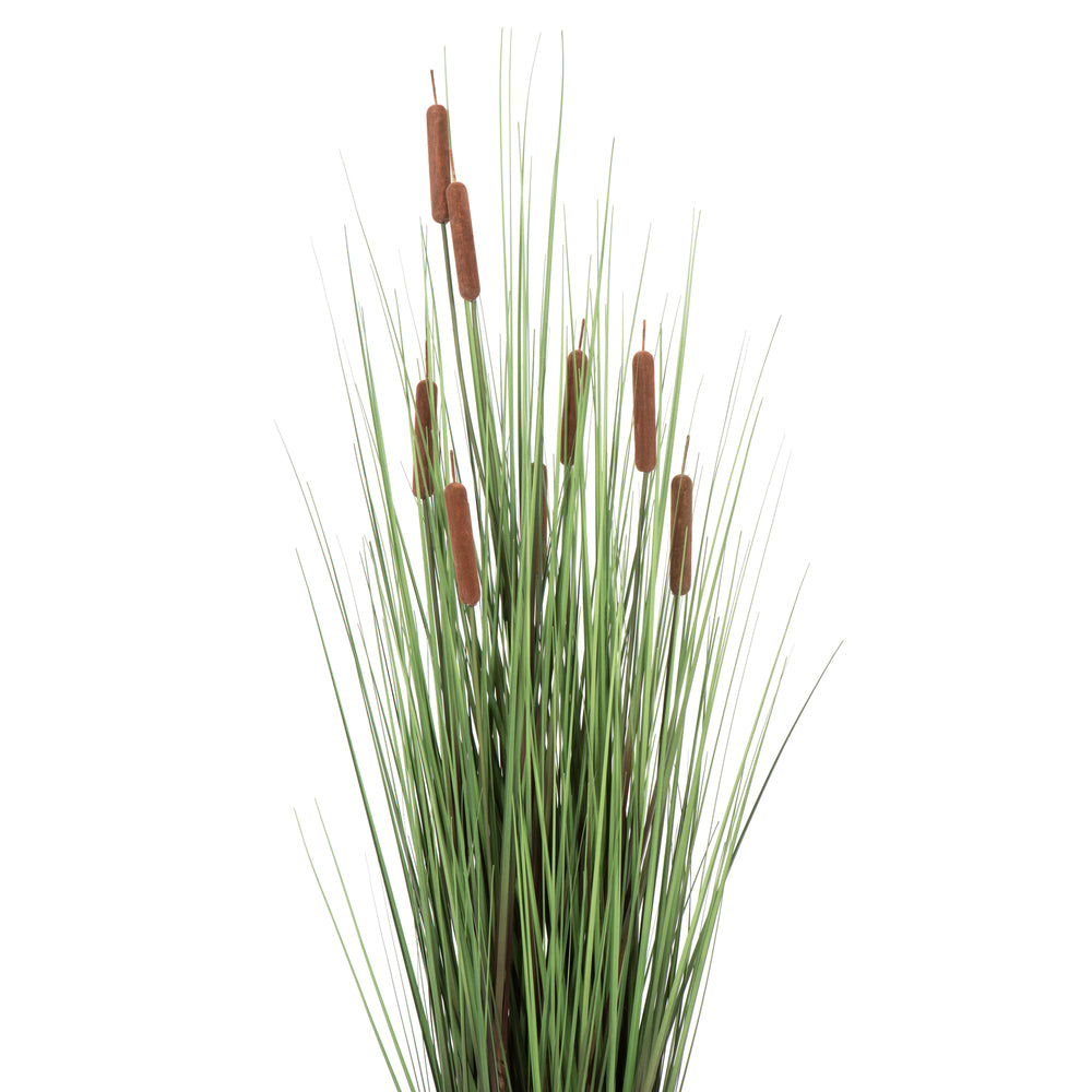 Vickerman 48" Artificial Potted Green Straight Grass and Cattails.