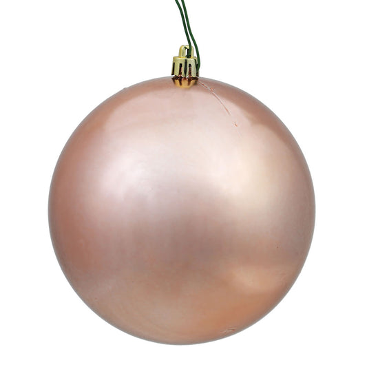 Vickerman 6" Rose Gold Shiny Ball Ornament 4 per Bag