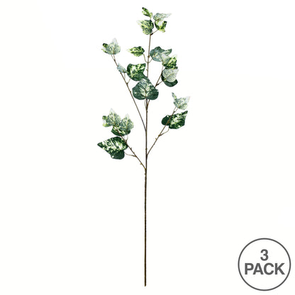 Vickerman 32" Artificial Green Variegated Ivy Spray. Includes 3 sprays per pack.