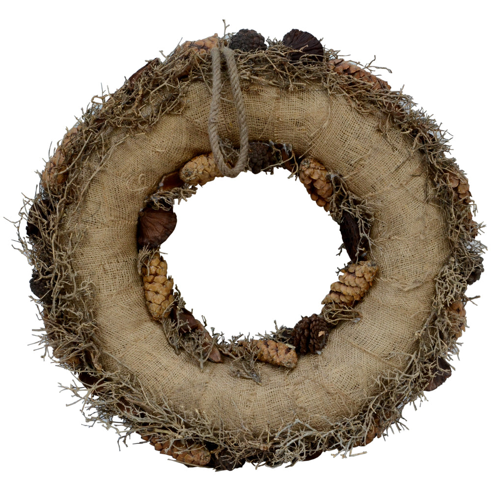 Vickerman 25" Natural Mixed Wreath Dried
