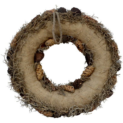 Vickerman 25" Natural Mixed Wreath Dried