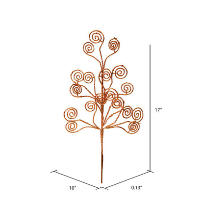 Vickerman 17" Rose Gold Glitter Artificial Christmas Spray. Includes 6 sprays per pack.