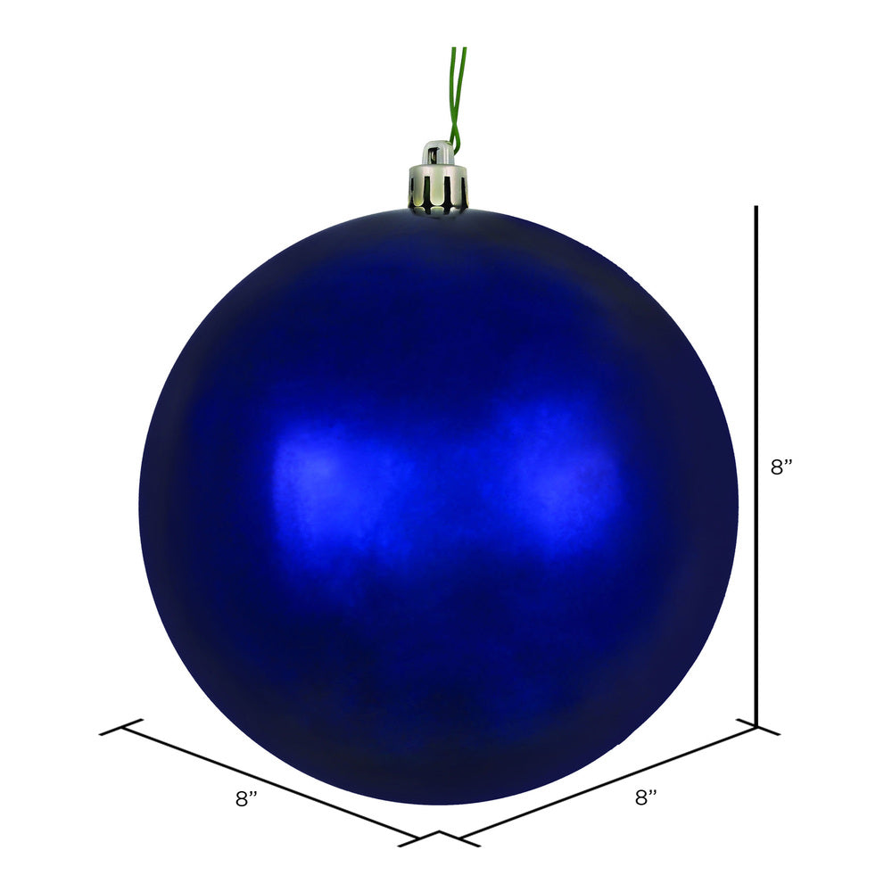 Vickerman 8" Midnight Blue Shiny Ball Ornament