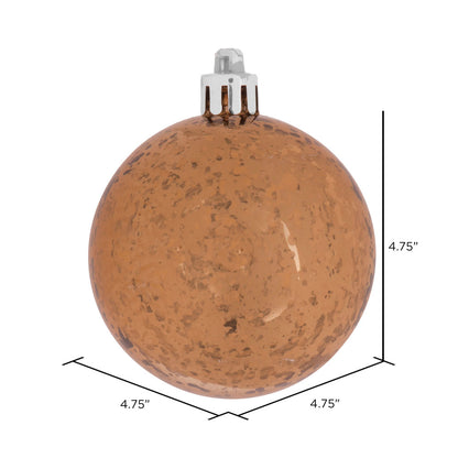 Vickerman 4.75" Mocha Mercury Ball Ornament 4 per Bag.