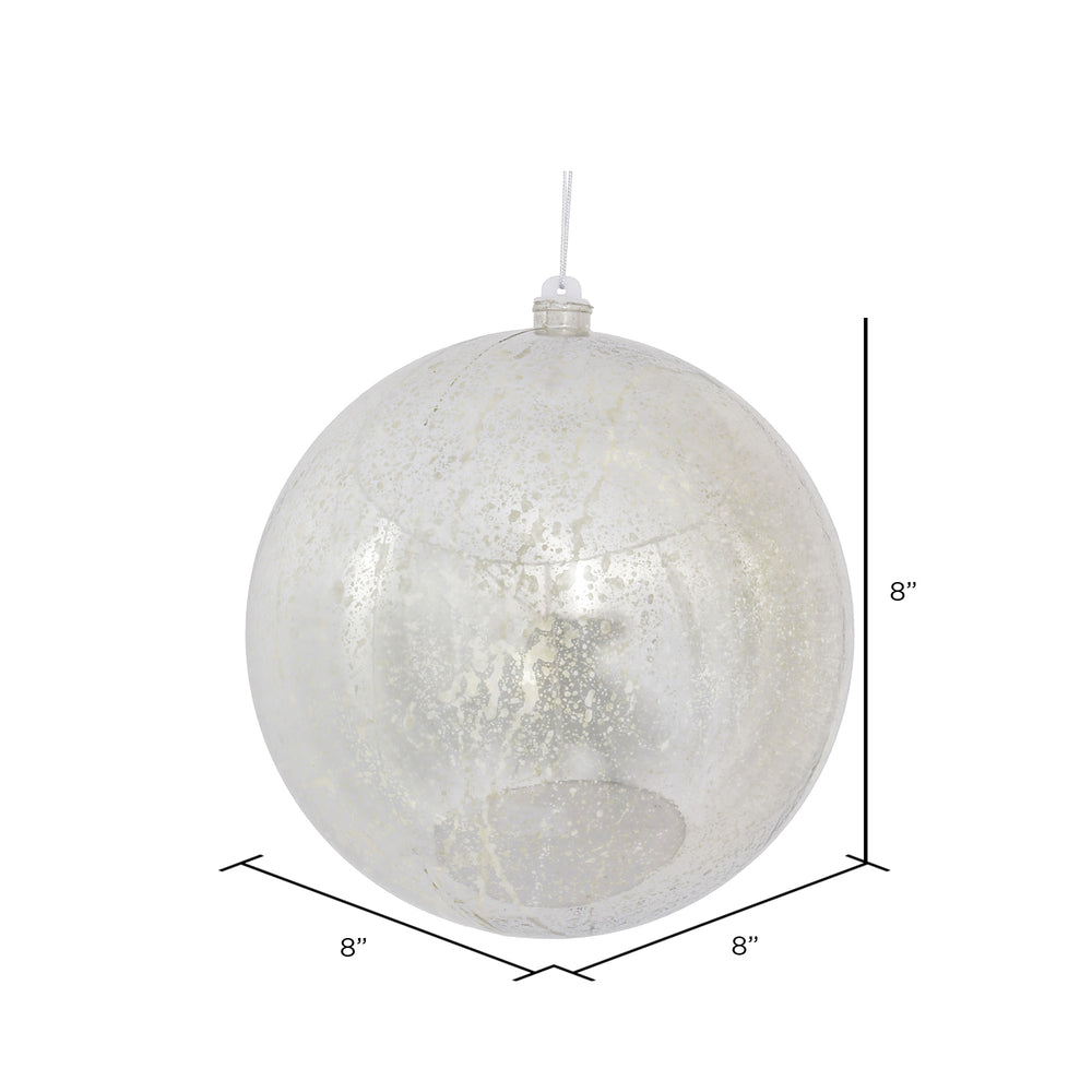 Vickerman 8" Silver Shiny Mercury Ball Ornament
