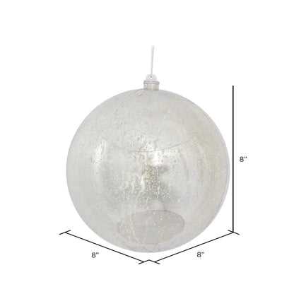 Vickerman 8" Silver Shiny Mercury Ball Ornament