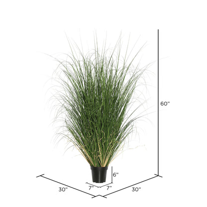 Vickerman 60" Artificial Potted Green Curled Grass.