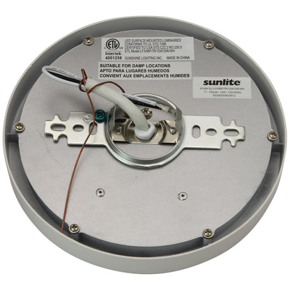 Sunlite 81206 7-Inch LED Round Mini Panel Light Fixture, 12 Watts (100W=), 750 Lumens, 3000K Warm White, 120 Volts, 90 CRI, Dimmable, ETL Listed, White, For Hallways, Living Room & Office Use