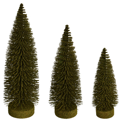 Vickerman 7"-9"-11" Green Oval Pine Artificial Christmas Tree Set of 3