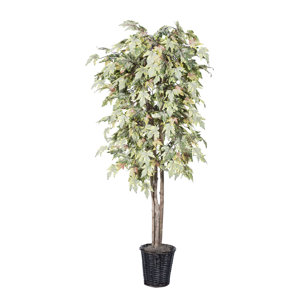 Vickerman 6' Artificial Frosted Maple Deluxe Rattan Basket