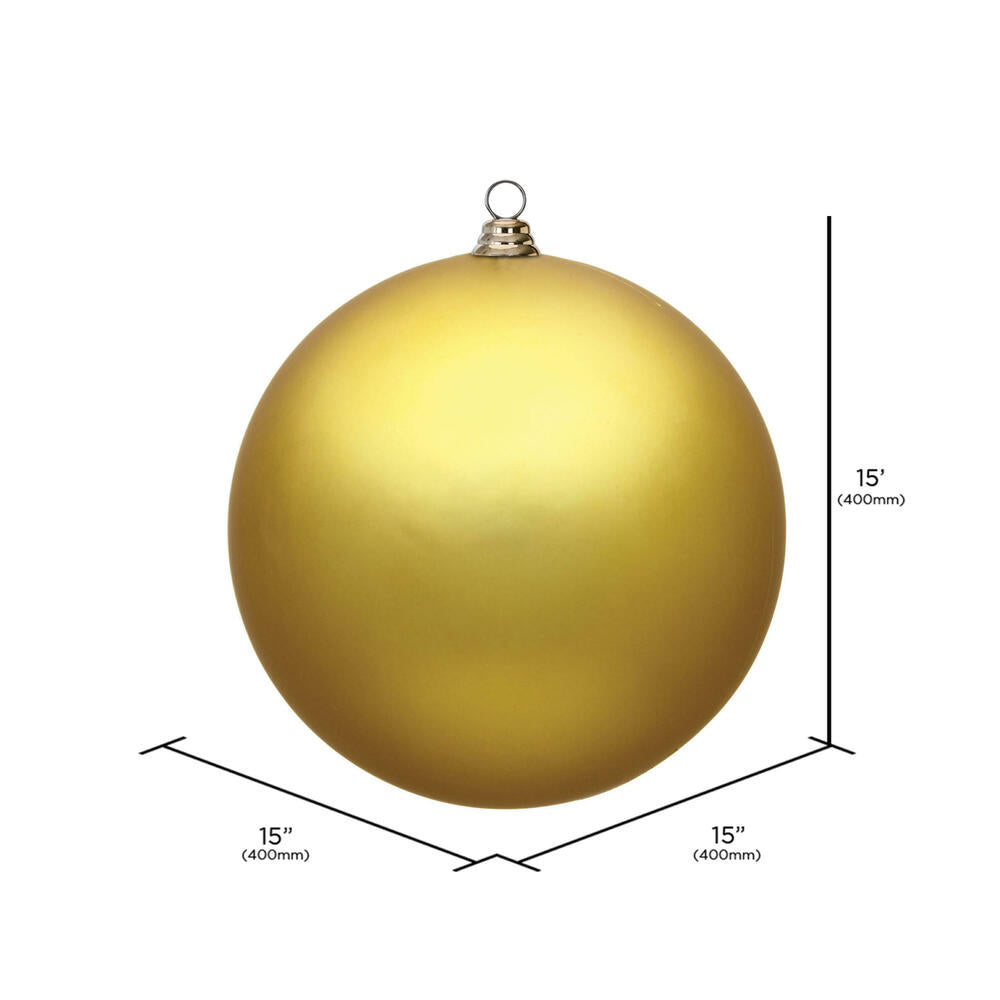 Vickerman 15.75" Gold Matte Ball Ornament