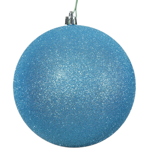 Vickerman 3" Turquoise Glitter Ball Ornament 12 per Bag