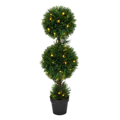 Vickerman 3' Artificial Double Ball Green Cedar Topiary.