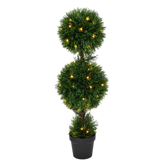 Vickerman 3' Artificial Double Ball Green Cedar Topiary.