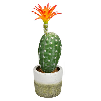 Vickerman 12" Artificial Green Cactus in Cement Pot.