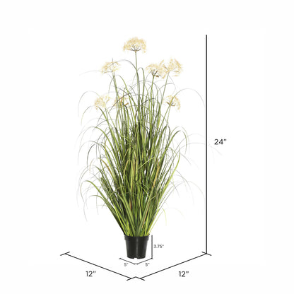 Vickerman 24" Artificial Potted Green Grass.