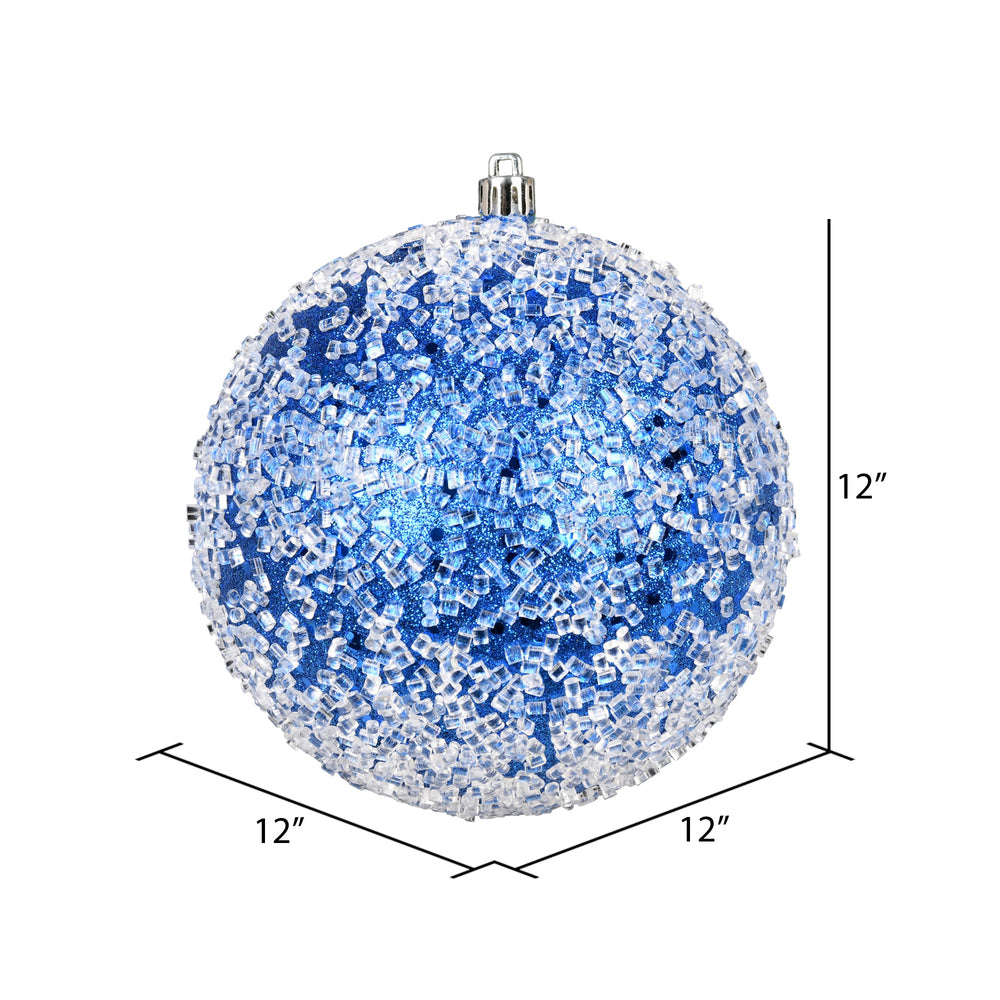 Vickerman 12" Blue Glitter Hail Ball Ornament