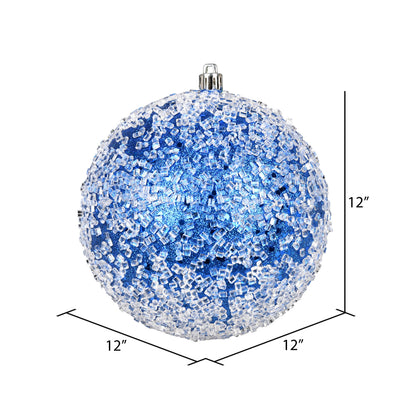 Vickerman 12" Blue Glitter Hail Ball Ornament