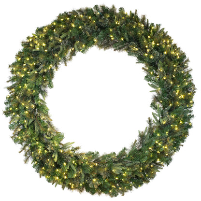 Vickerman 120" Cashmere Artificial Christmas Wreath Warm White Dura-lit LED Lights