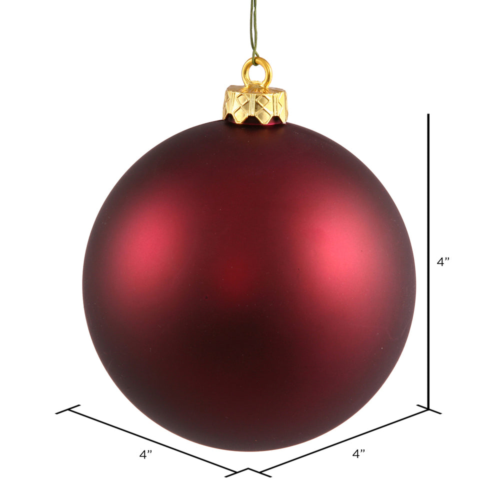 Vickerman 4" Wine Matte Ball Ornament 6 per Bag