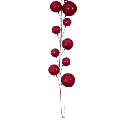 Vickerman 10' Red Pearl Branch Ball Wire Garland.