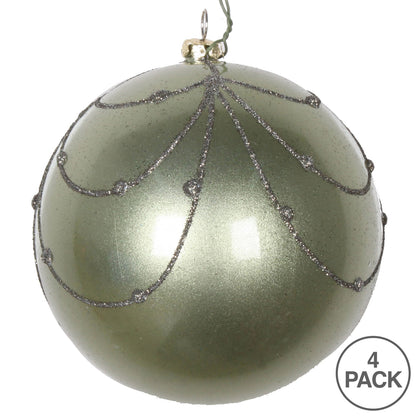 Vickerman 4" Wrought Iron Candy Finish Curtain Ornament with Glitter Accents 4 per Bag