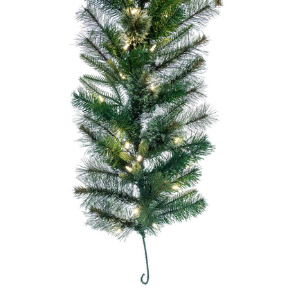 Vickerman 9' Cashmere Artificial Christmas Garland with 2 Sets of 50 Warm White Dura-lit LED Lights