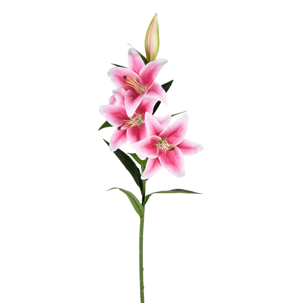 Vickerman 36'' Artificial Pink Real Touch Lily Spray. Includes 2 sprays per pack.