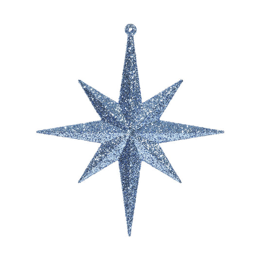 Vickerman 8" Sea Blue Iridescent Glitter Bethlehem Star Christmas Ornament 4 per Box