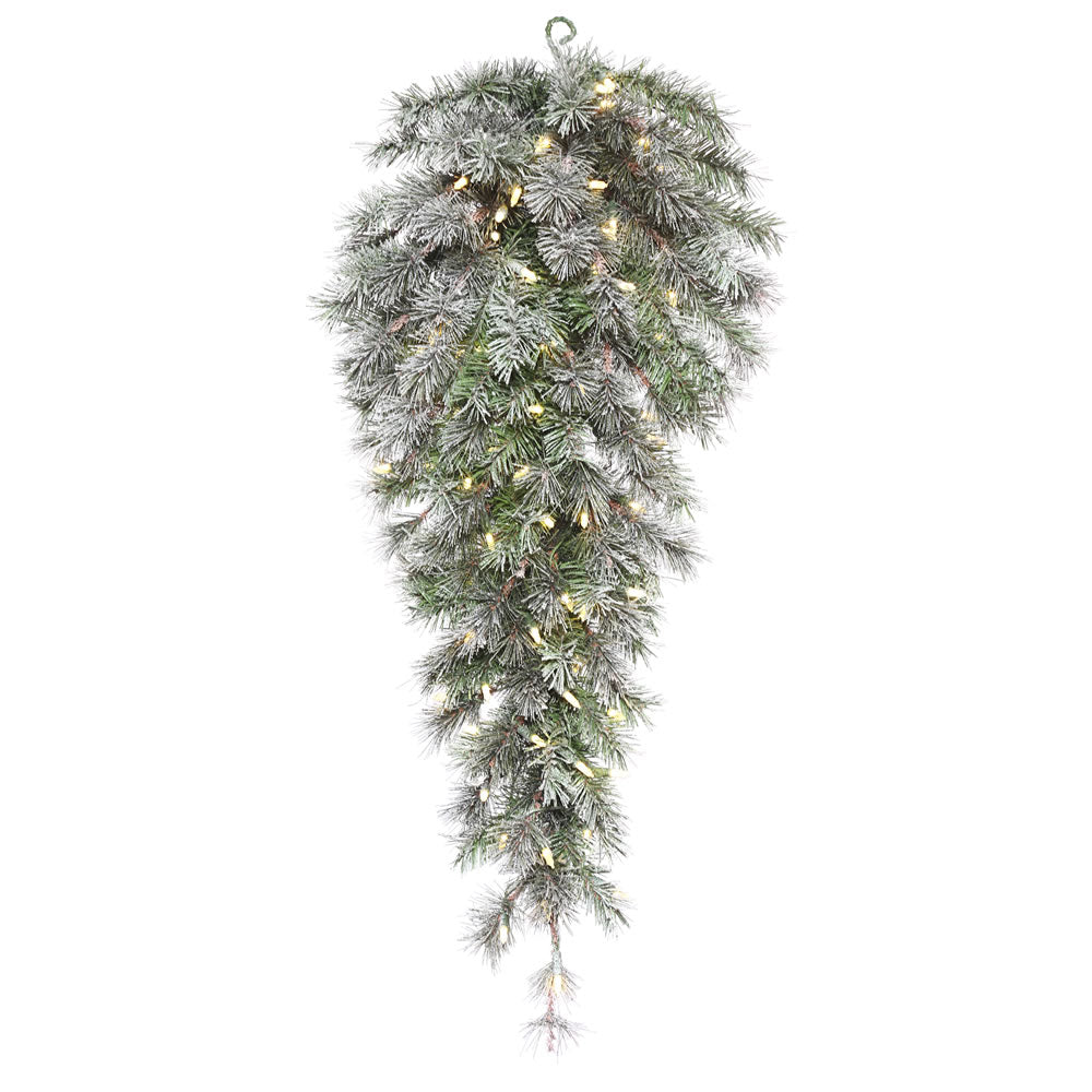 Vickerman 36" x 16" Frosted Lacey Artificial Christmas Teardrop Warm White Dura-Lit® LED Mini Lights
