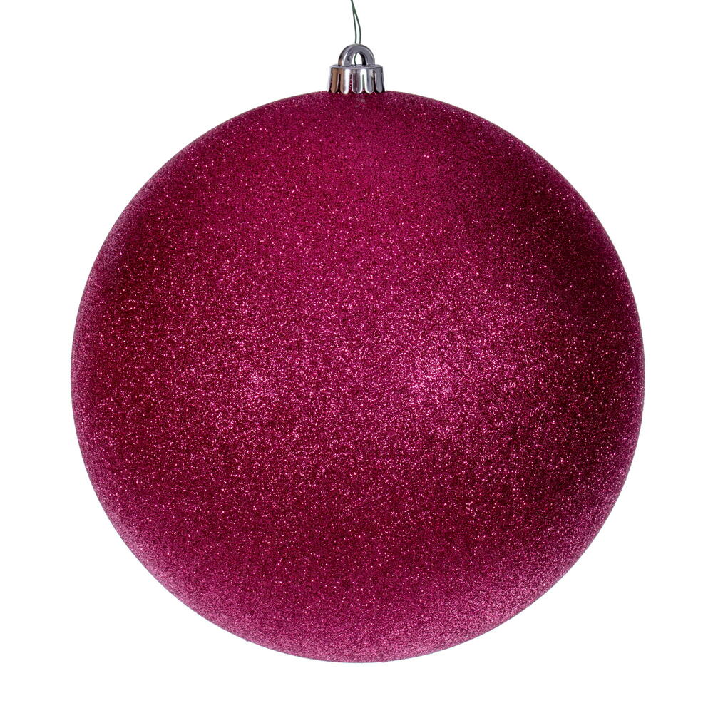 Vickerman 10" Hot Pink 4-Finish Ball Ornament 4 per box.
