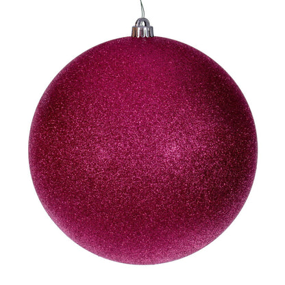 Vickerman 10" Hot Pink 4-Finish Ball Ornament 4 per box.