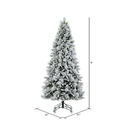 Vickerman 9' x 51" Flocked Jackson Pine Artificial Unlit Christmas Tree.