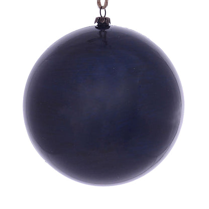 Vickerman 4.75" Midnight Blue Wood Grain Ball Ornament 4 per Bag