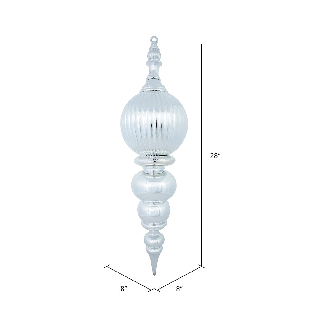 Vickerman 28" Silver Shiny Finial Ornament