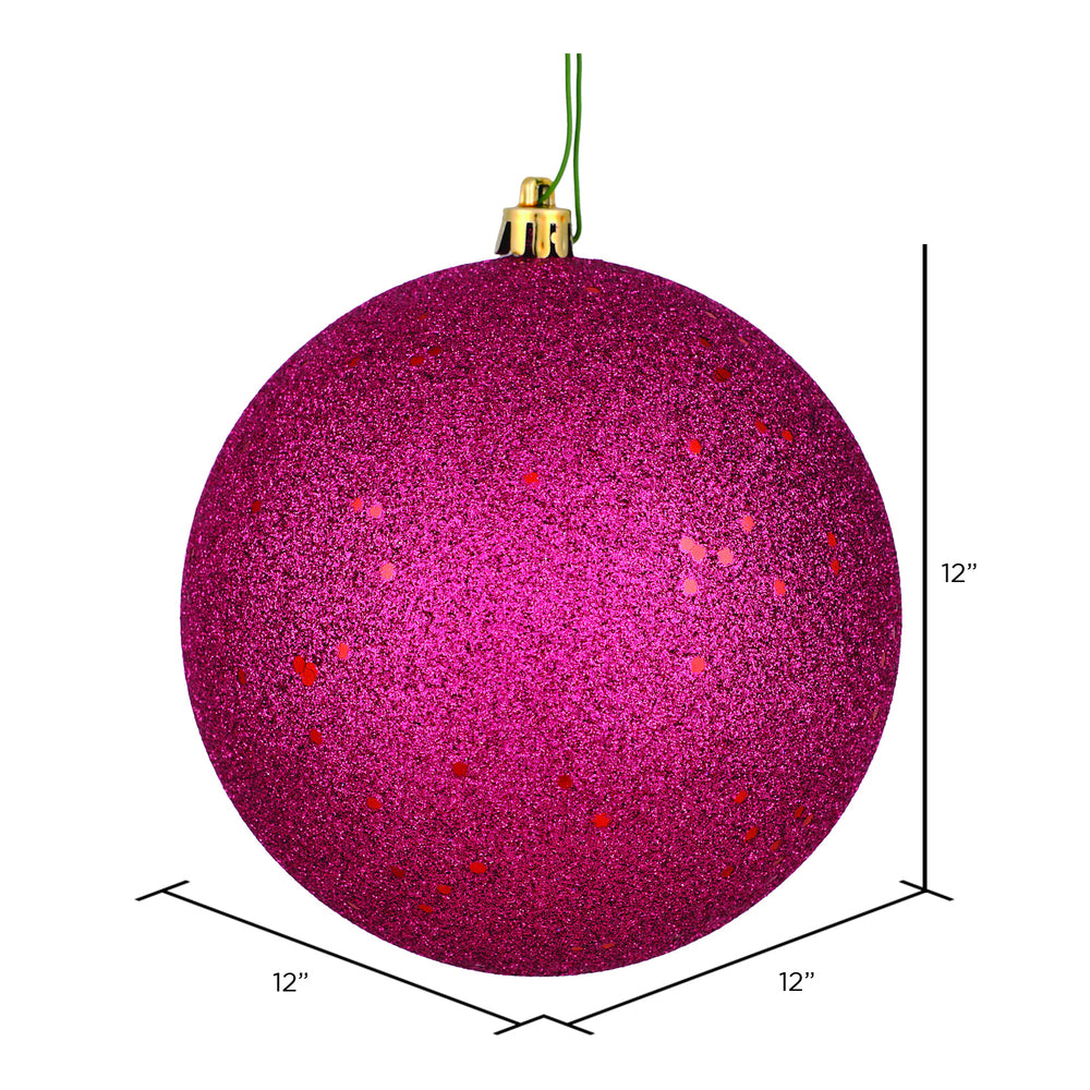 Vickerman 12" Berry Red Sequin Ball Ornament