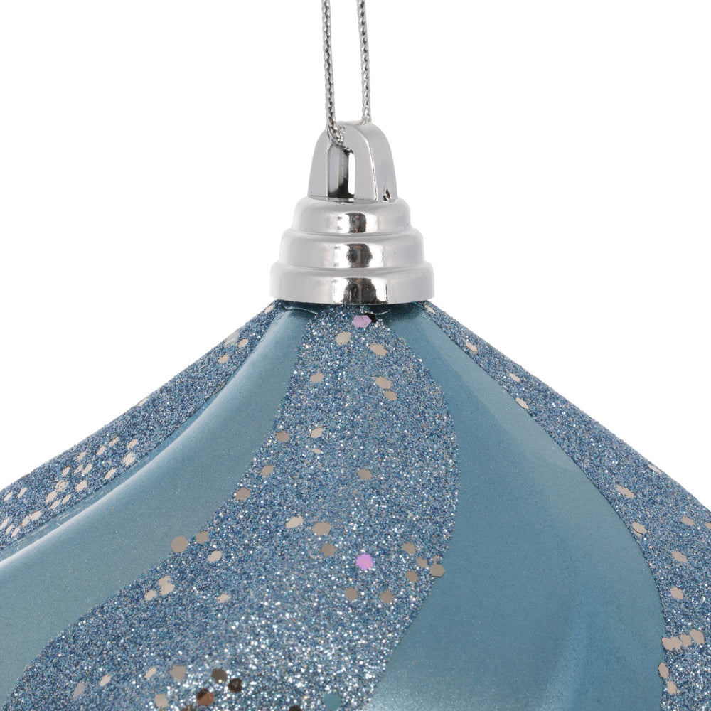 Vickerman 6" Periwinkle Candy Glitter Swirl Diamond Christmas Ornament