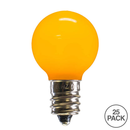 Vickerman G30 Yellow Ceramic LED Nickel Base Bulb E12 120V  .6 Watts Dimmable 25 Bulbs per Pack