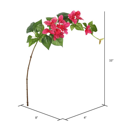 Vickerman 33" Fushia Single Bougainvillea Artificial floral Stem Set of 3