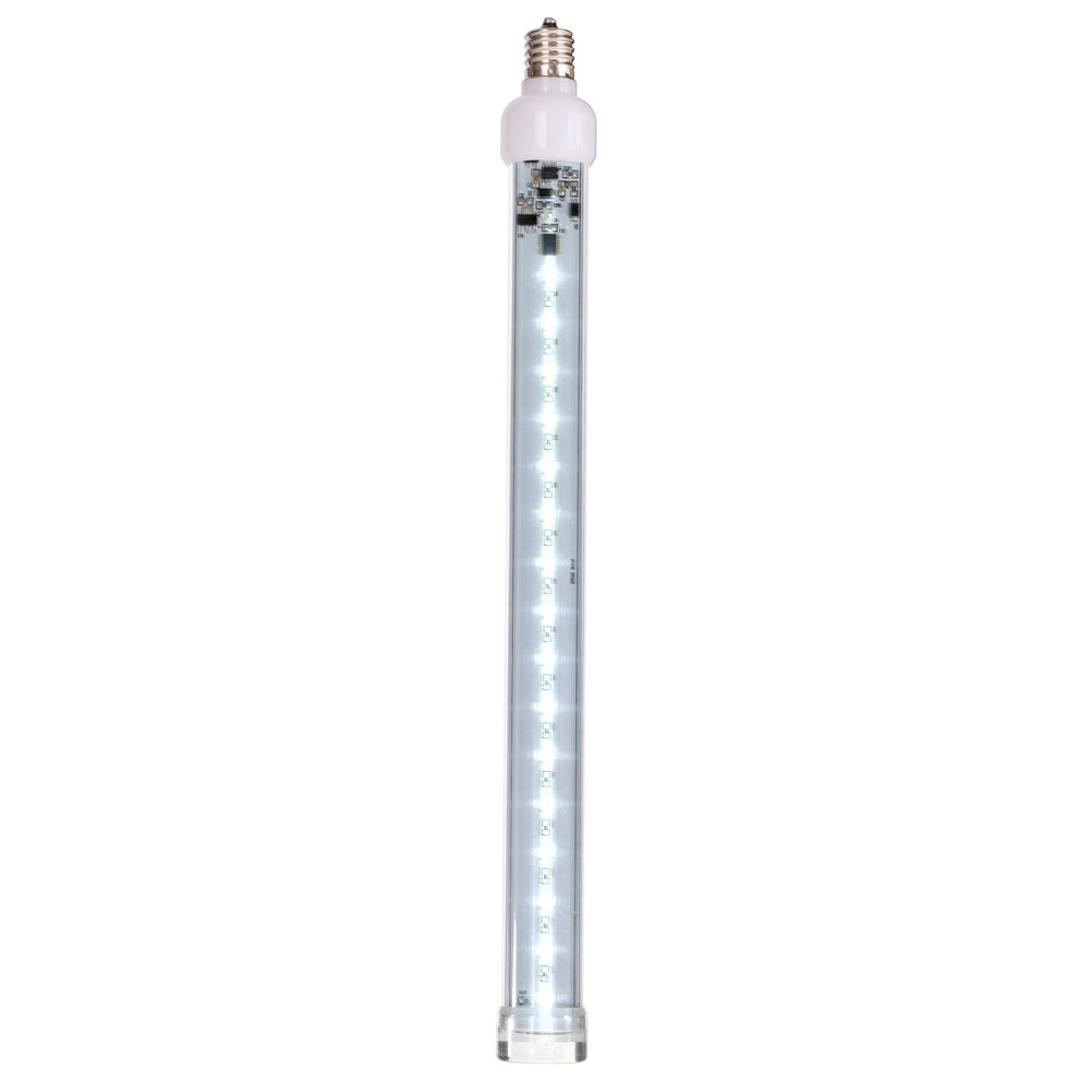 Vickerman 5 Pack of 12" Pure White LED SnowFall Tube Bulb C9-E17 Nickel Base.